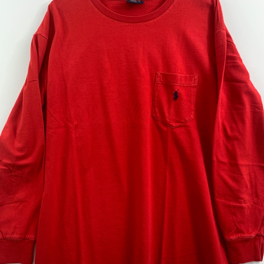 Polo by Ralph Lauren red pocket tee LS - Picture 4 of 12